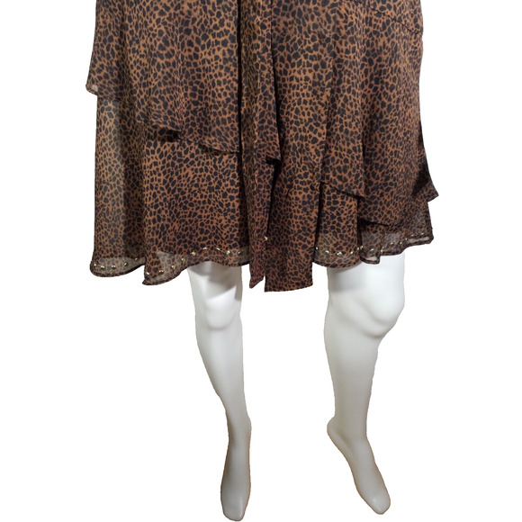 White House Black Market Animal Print Two Piece Dress Size XXS - Picture 3 of 6